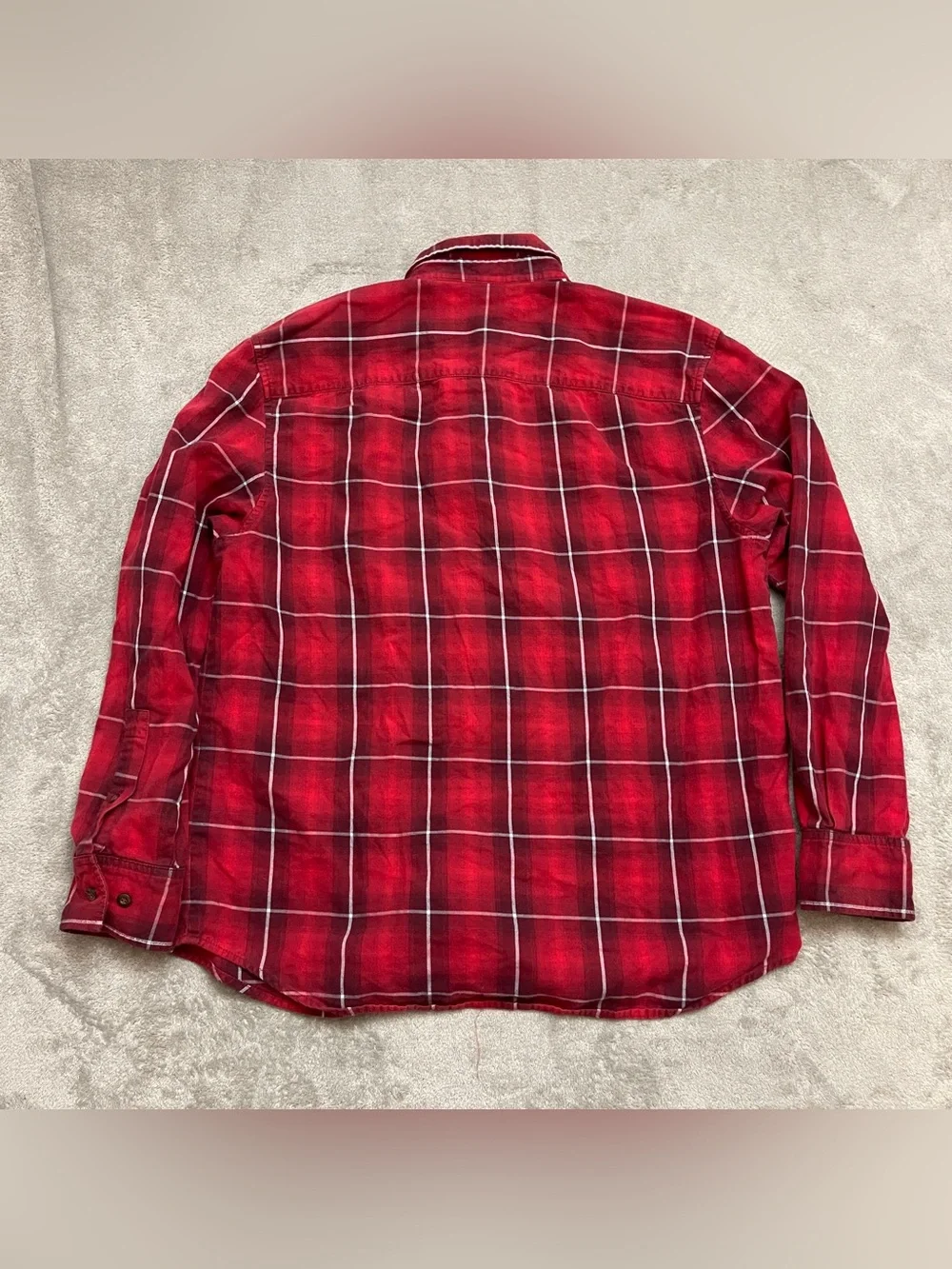 Vintage Eddie Bauer Red Flannel Shirt (Prototype Pattern Department Sample) Sz M